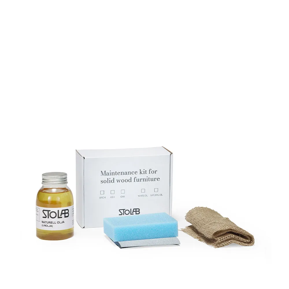Stolab Kit d'entretien avec huile naturelle Stolab 250 ml Huile transparente pour frêne, bouleau et chêne