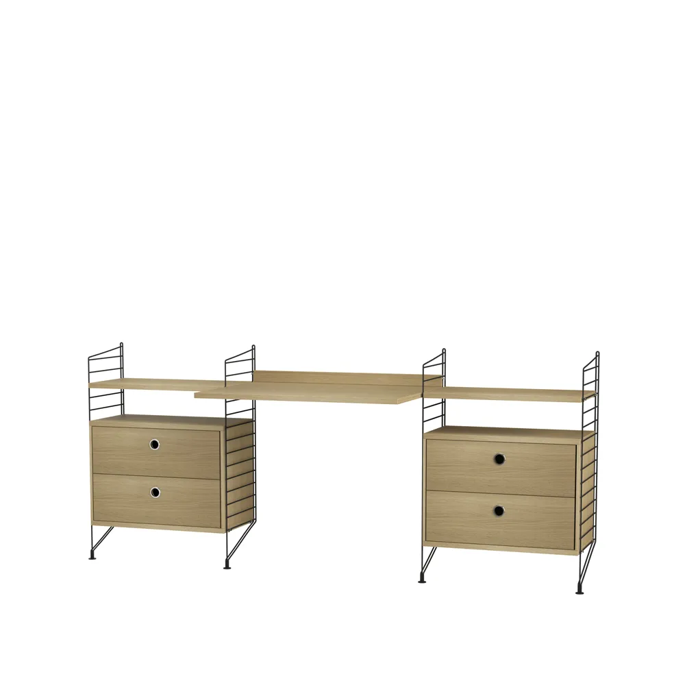 String Office Table String office oak & black - Combination C from String - NordicNest.com
