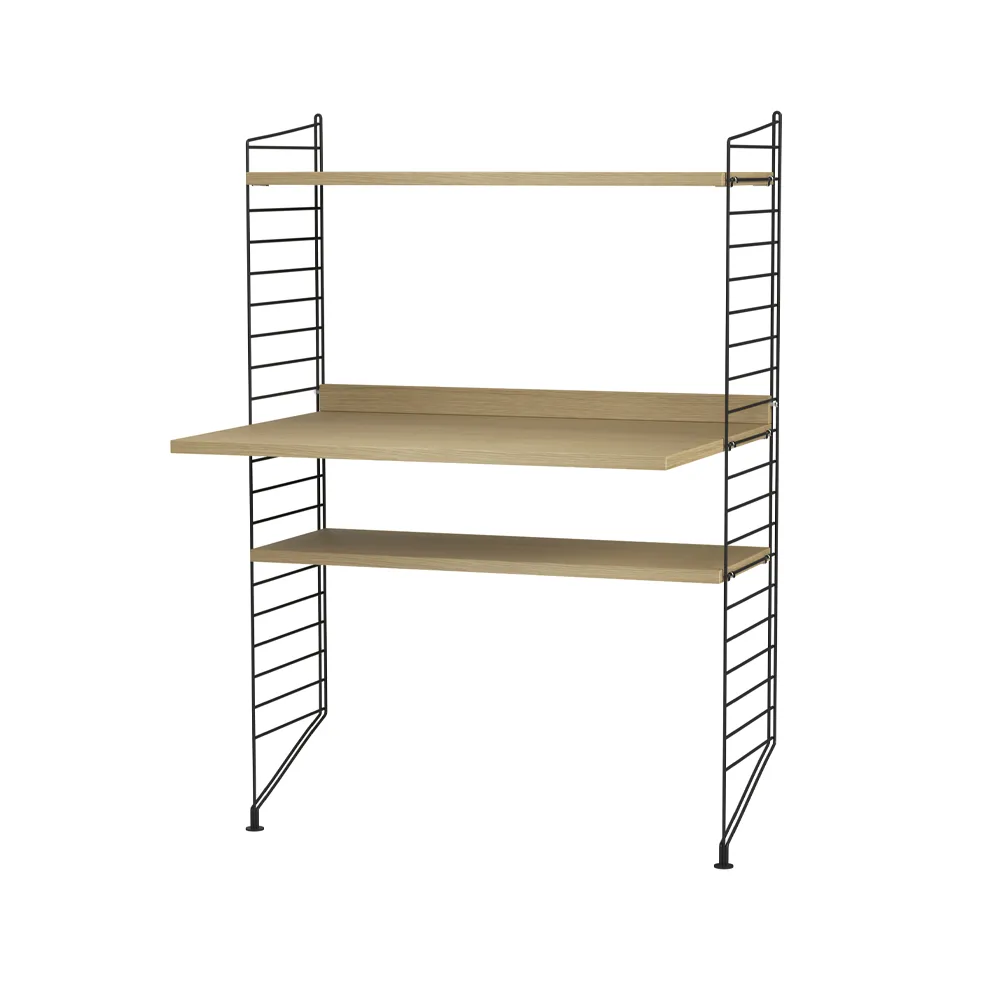 String Office Table String office oak & black - Combination H from String - NordicNest.com