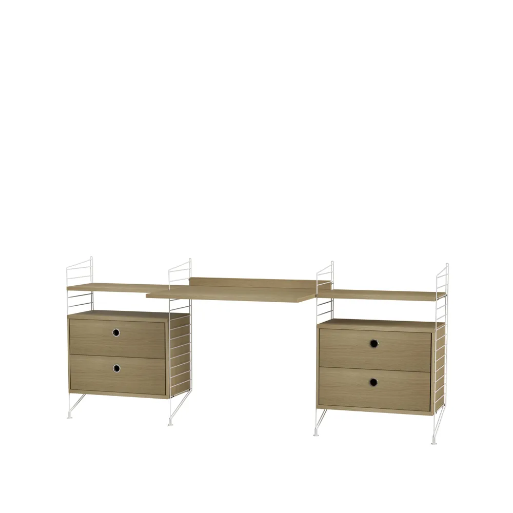 String Office Table String office oak & white - Combination C from String - NordicNest.com