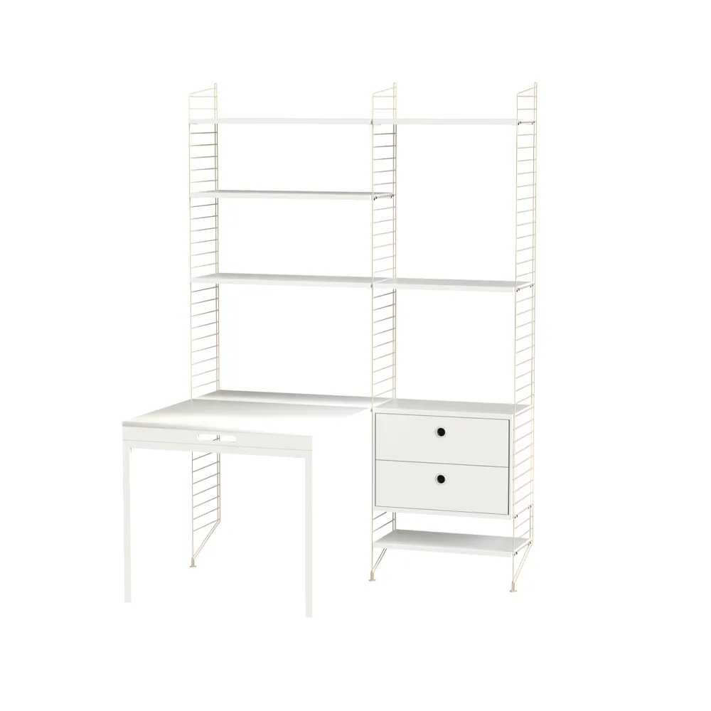 String Office Table String office white & beige - Combination E from String - NordicNest.com