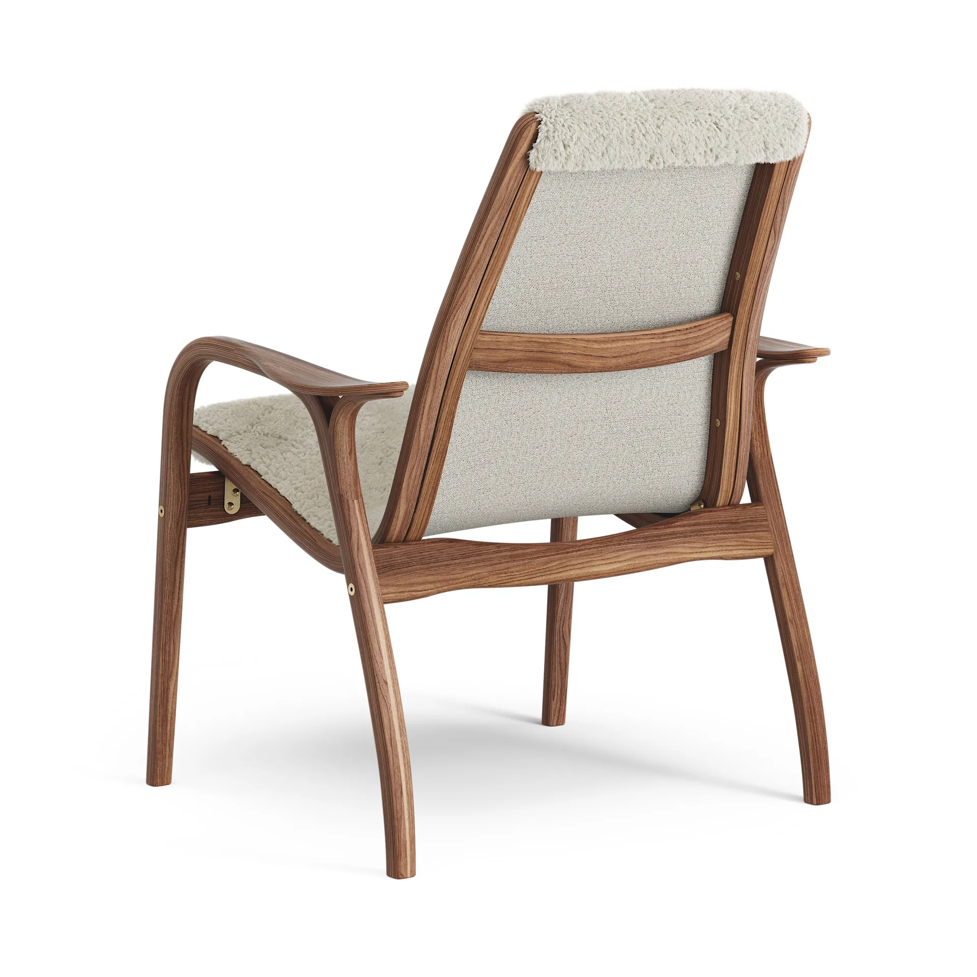 Swedese Laminett Fauteuil Walnoot geolied/schapenvacht Moonlight (beige)