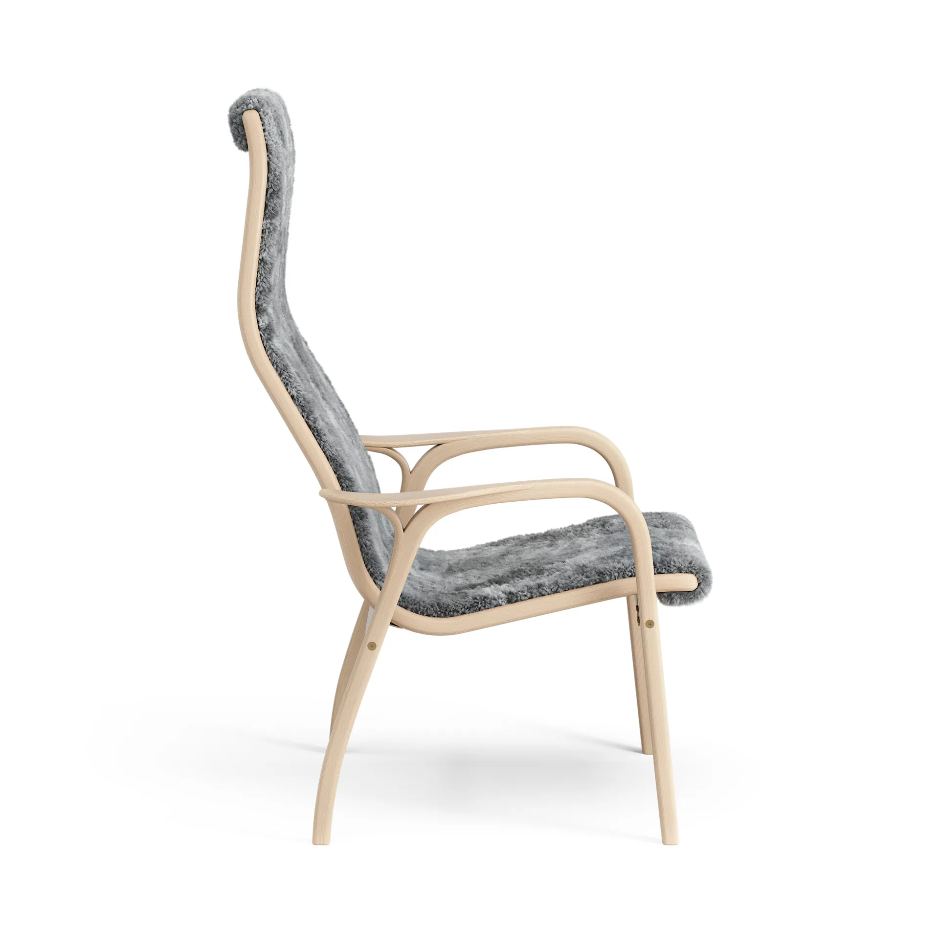 Swedese Lamino Fauteuil gelakt Beuk/schapenvacht Scandinavian Grey (grijs)