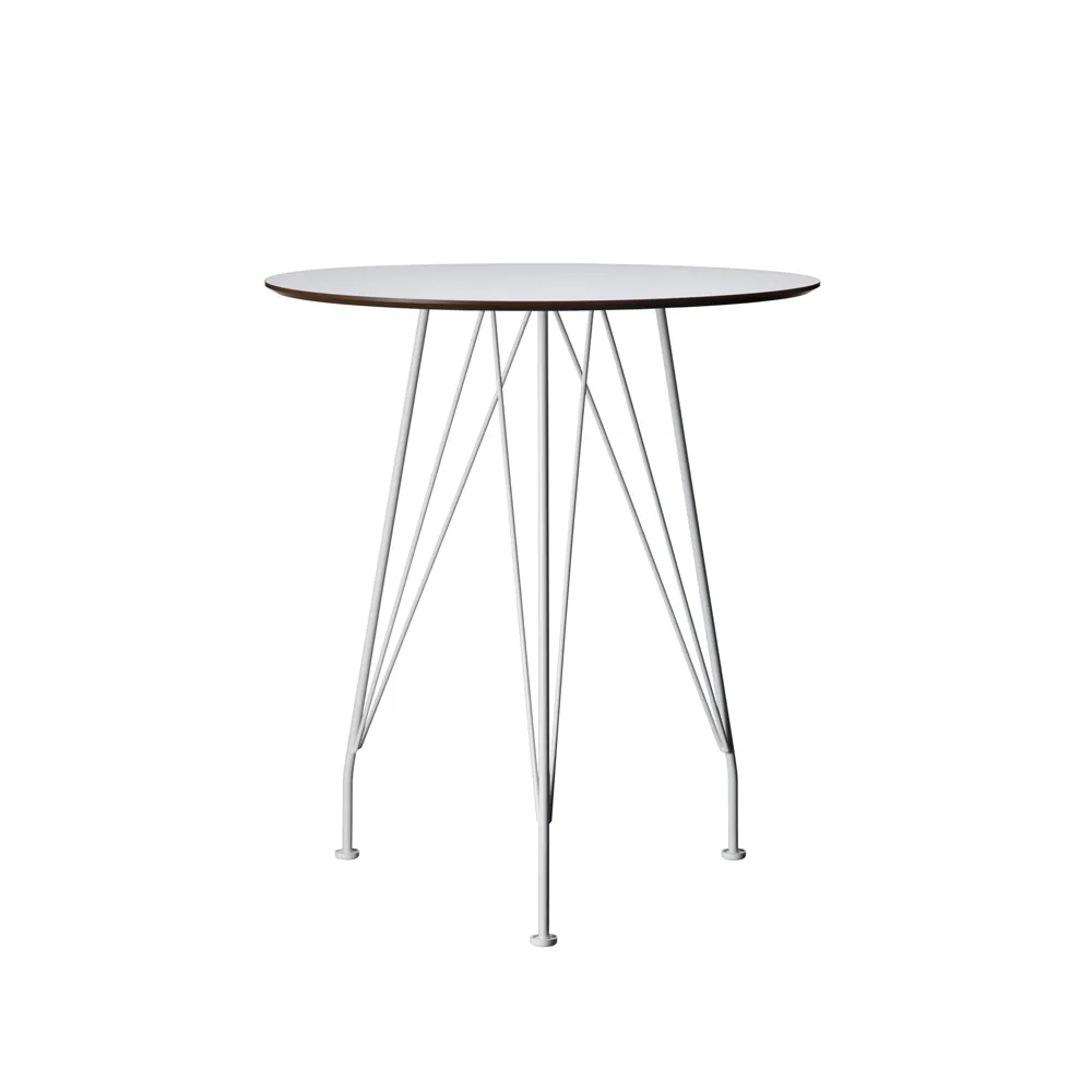 Swedese Table bistrot Desirée Stratifié blanc, ø , base laquée blanche