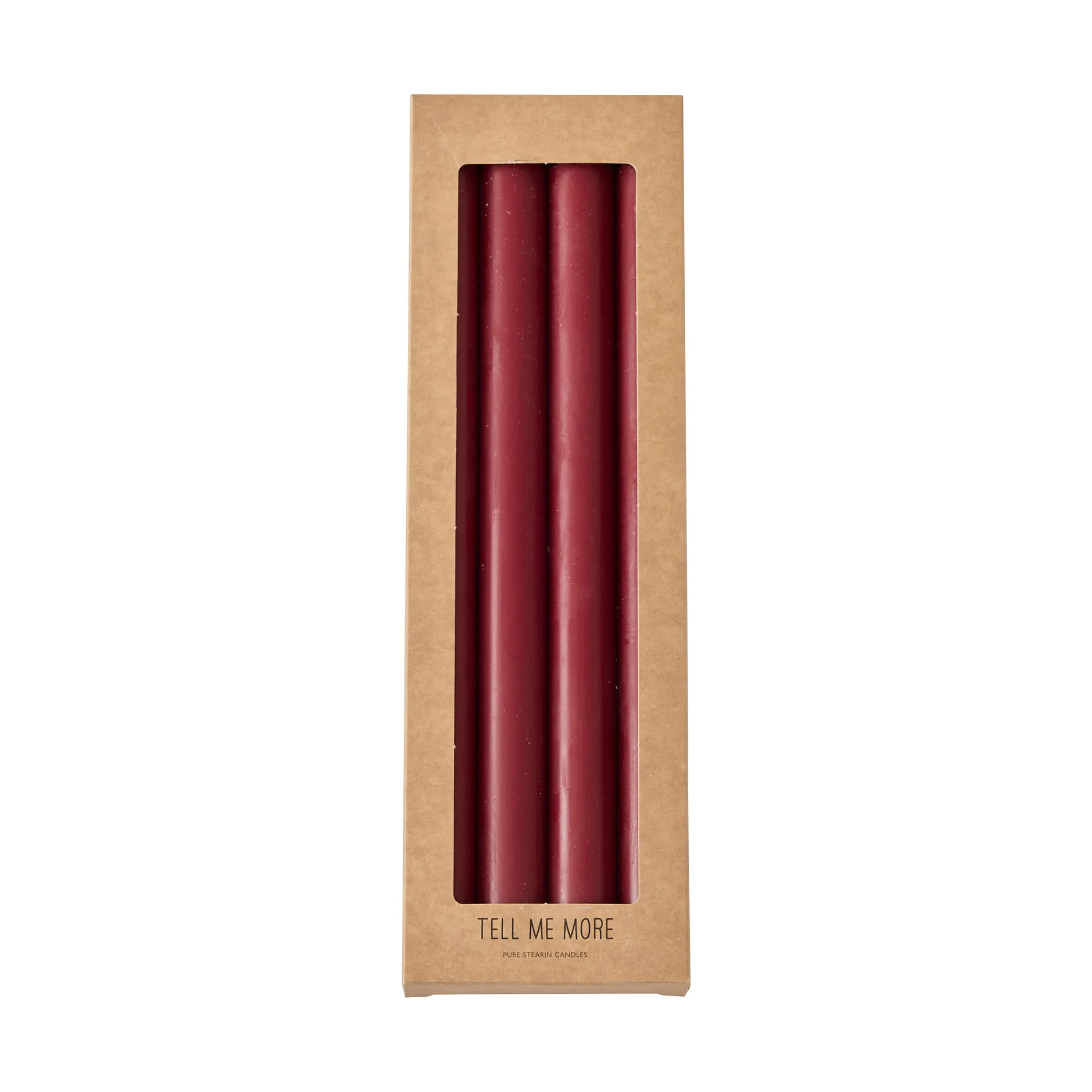 Tell Me More Bougies dîner Tell Me More , lot de 4 Rouge foncé
