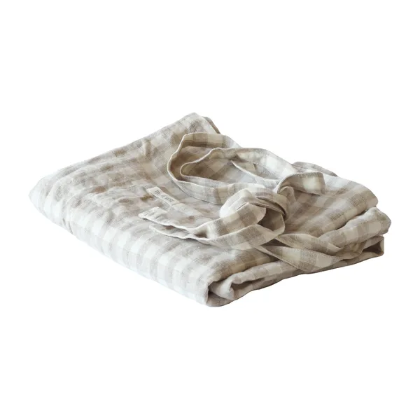 Gingham rutig förkläde 90x75 cm, Natural