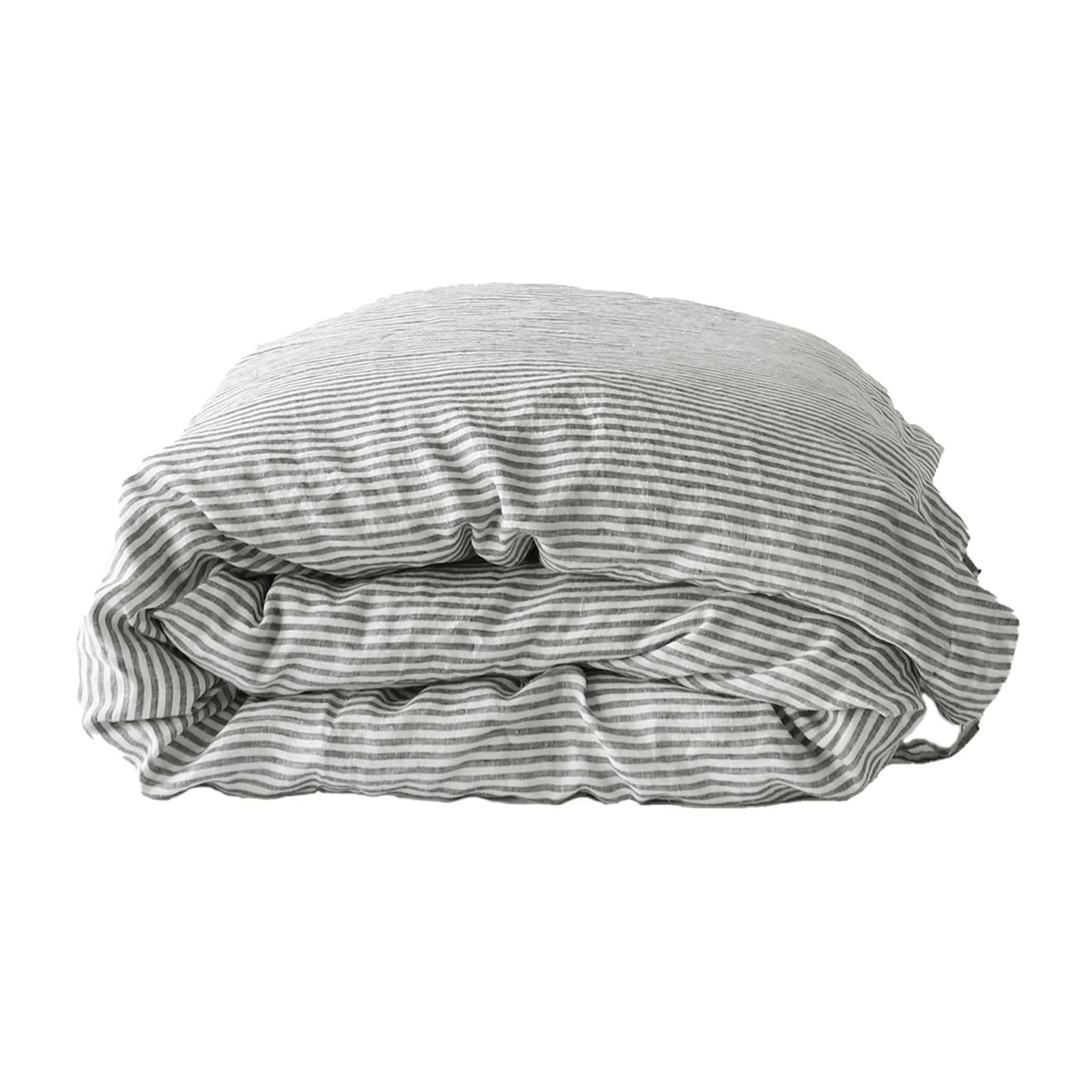 Tell Me More Housse de couette en lin cm Gris/blanc — vue 4