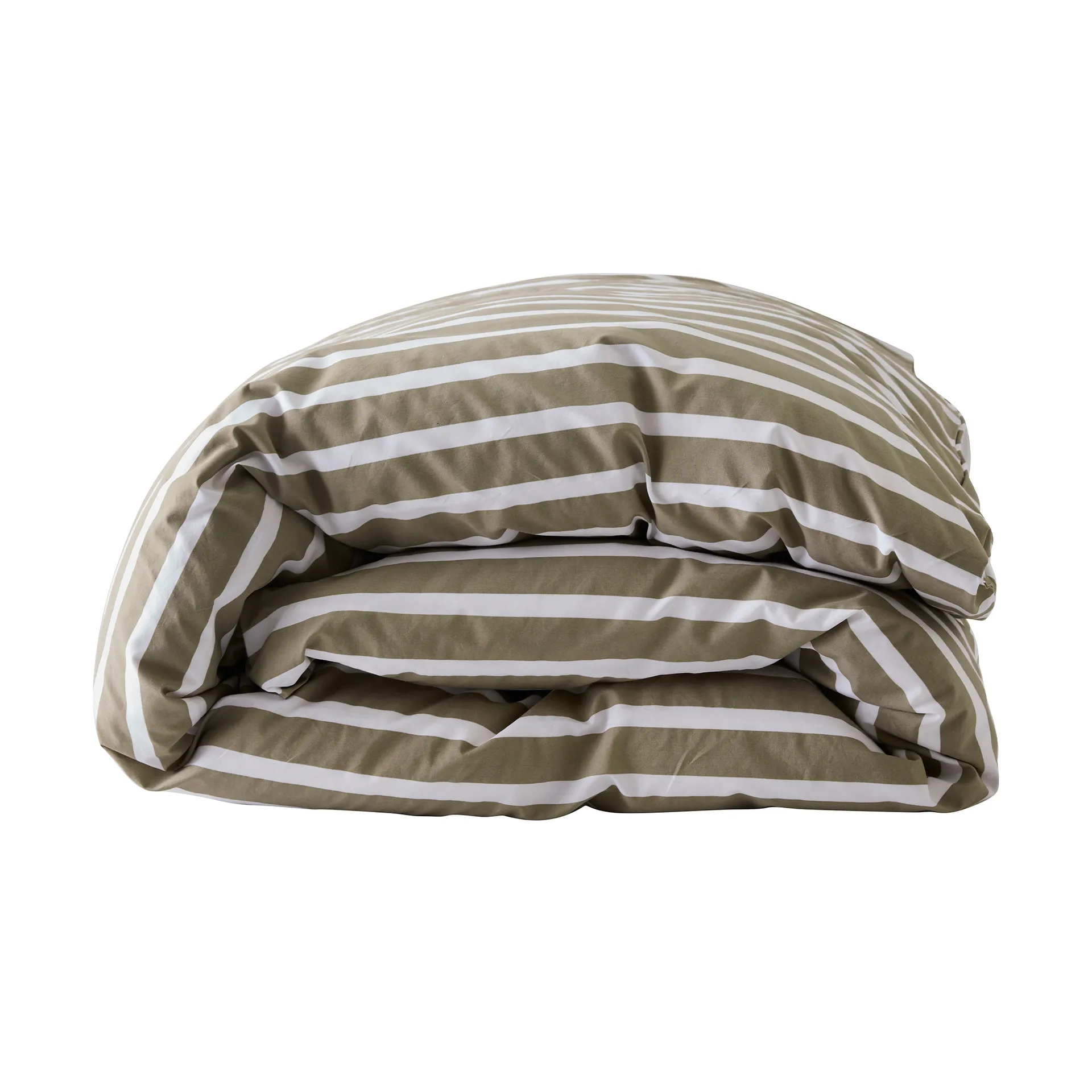 Tell Me More Housse de couette rayée Tell Me More en coton Olive, cm