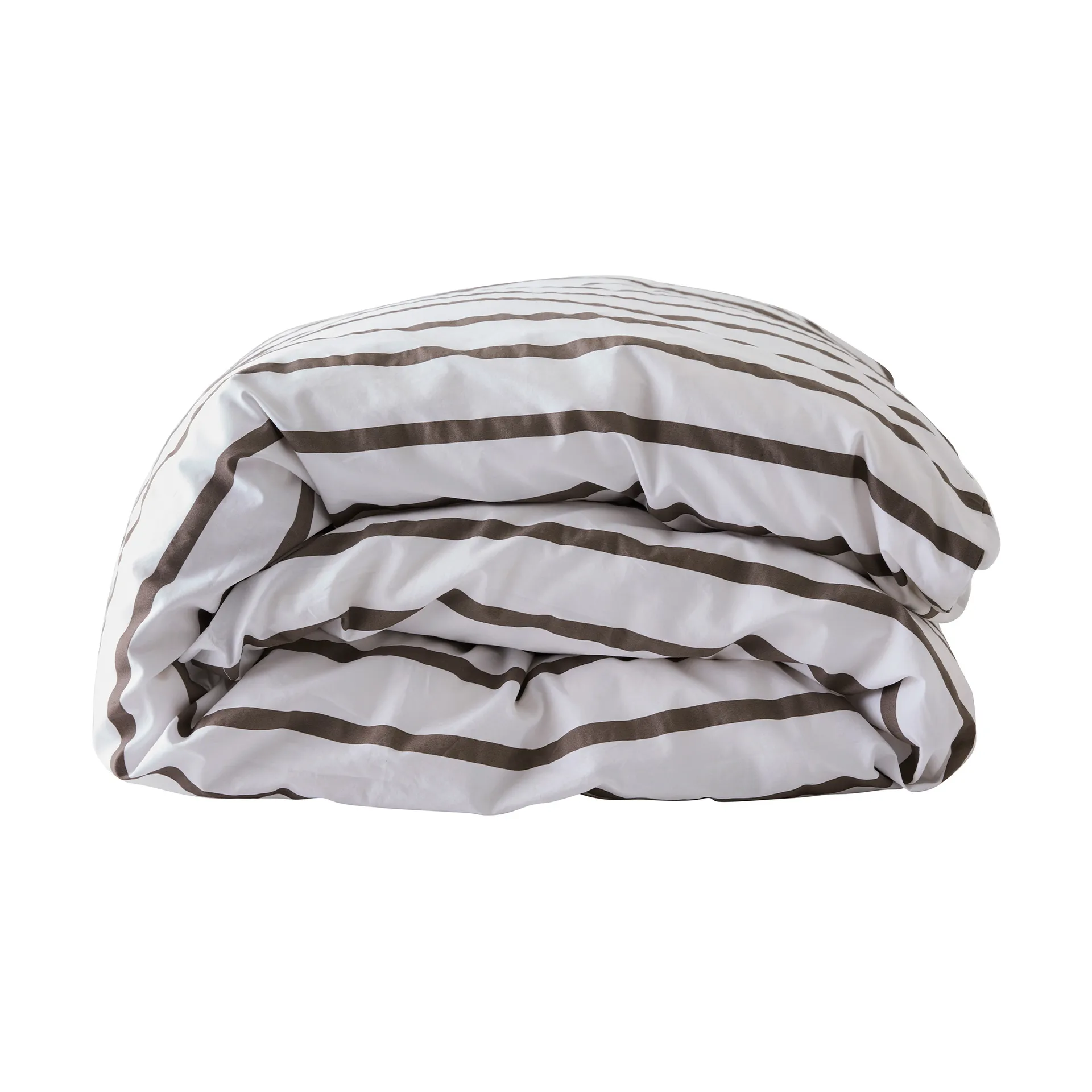 Tell Me More Housse de couette rayée Tell Me More en coton Taupe, cm
