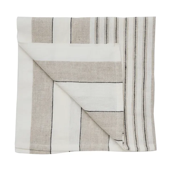 Noah linneservett 50x50 cm, Beige stripe