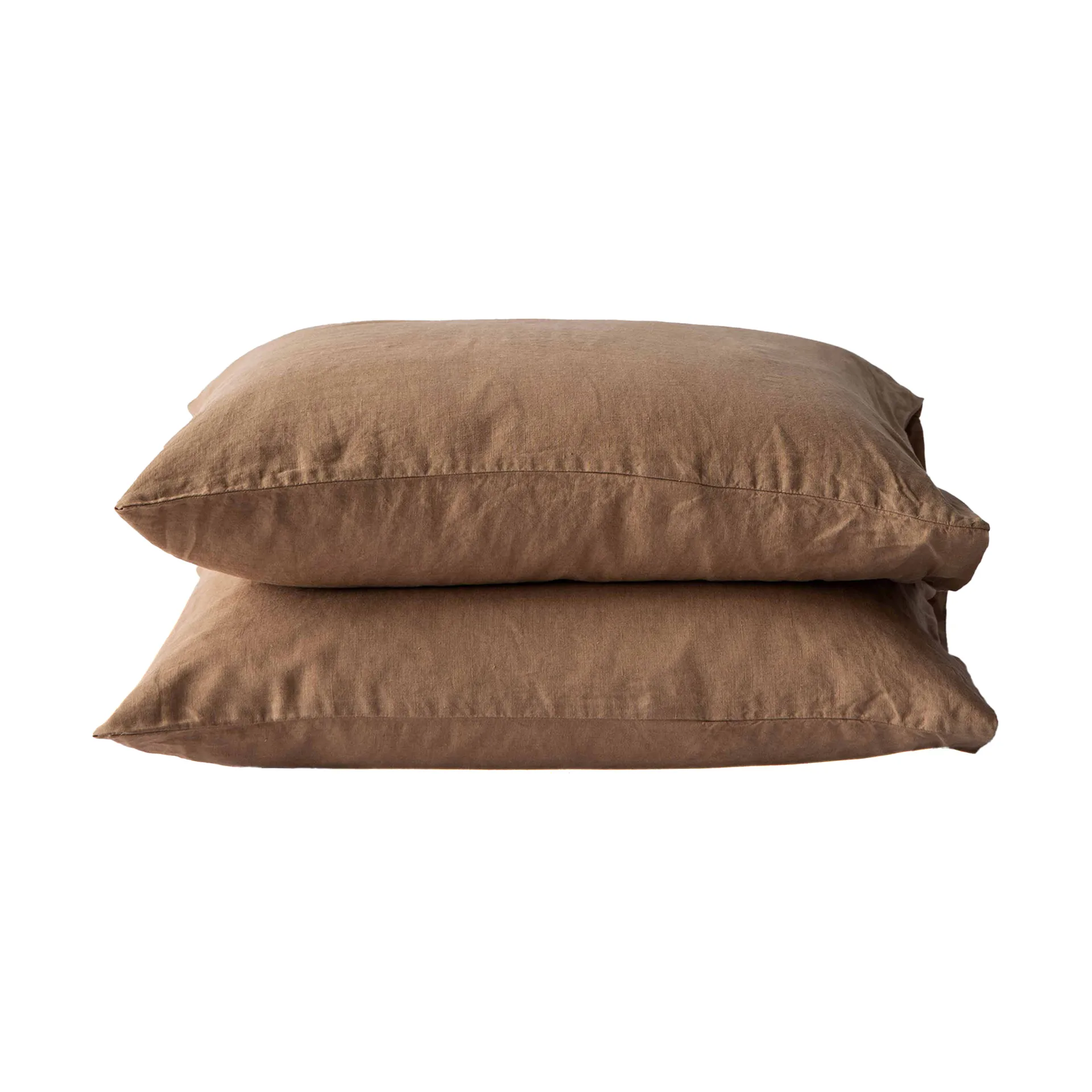 Tell Me More Oreiller Stonewashed linen cm Lot de 2 Noisette