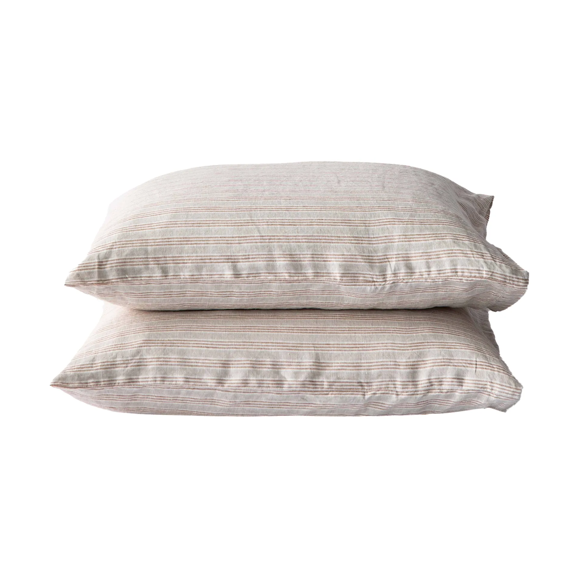 Tell Me More Oreiller Stonewashed linen cm Lot de 2 Rayure de noisette