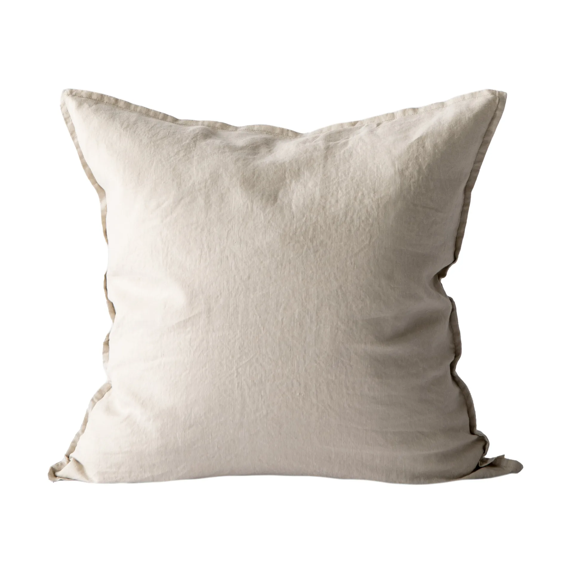 Tell Me More Taie Washed linen cm Gris chaud