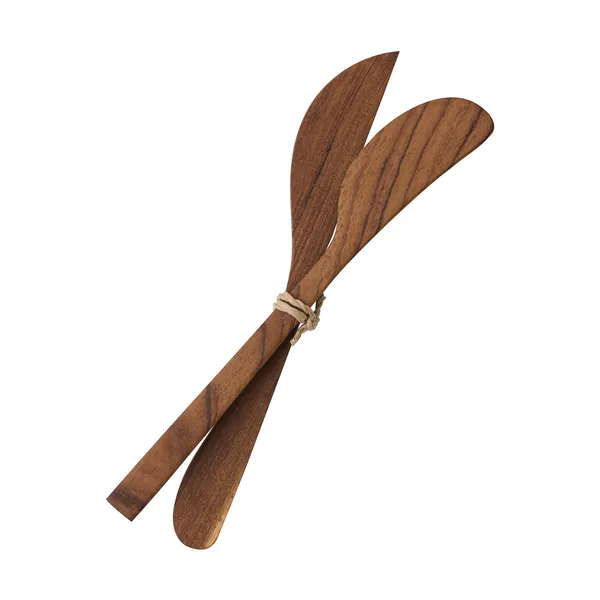 Teak smörkniv 2-pack