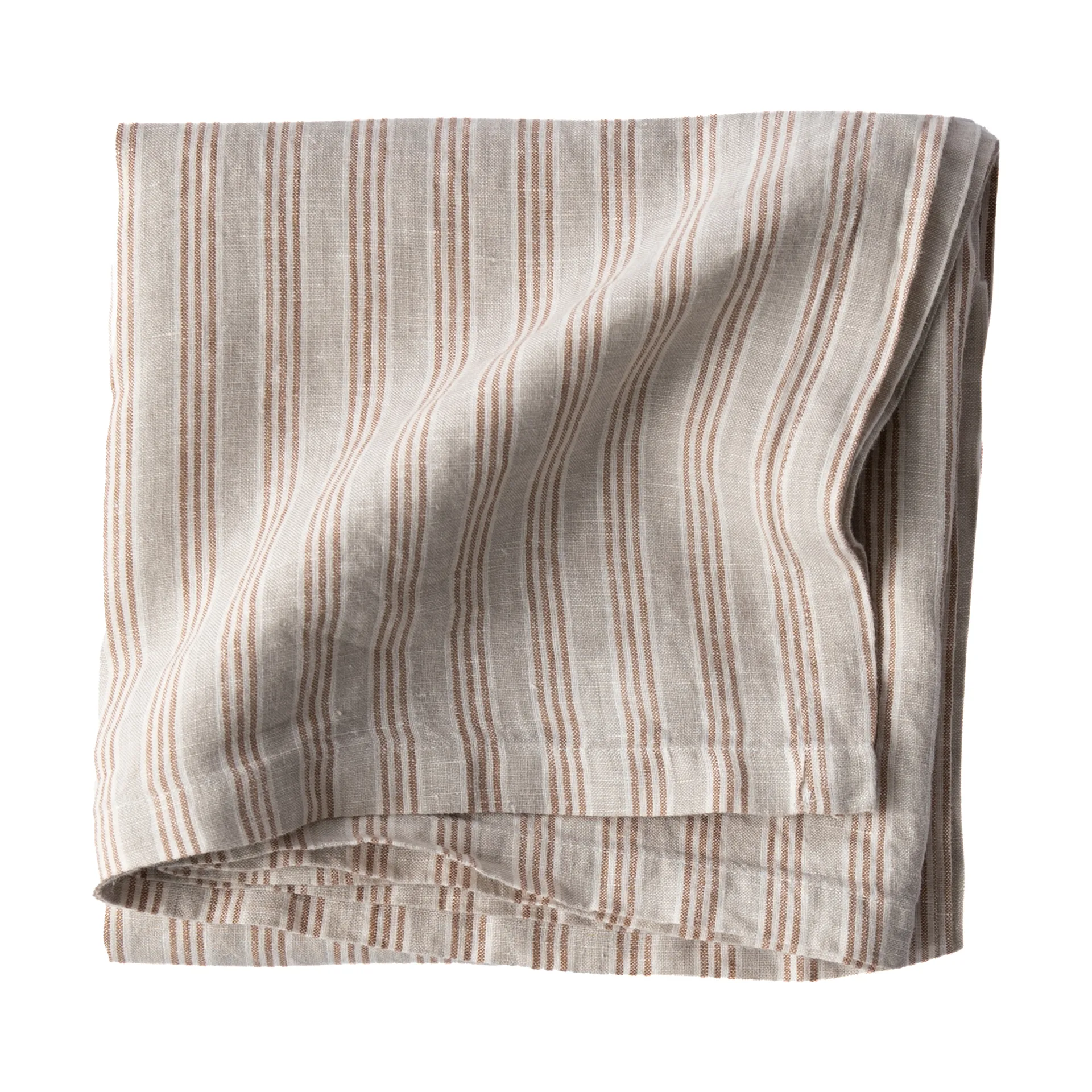 Tell Me More Tell Me More hørdug 145x145 cm Hazelnut stripe