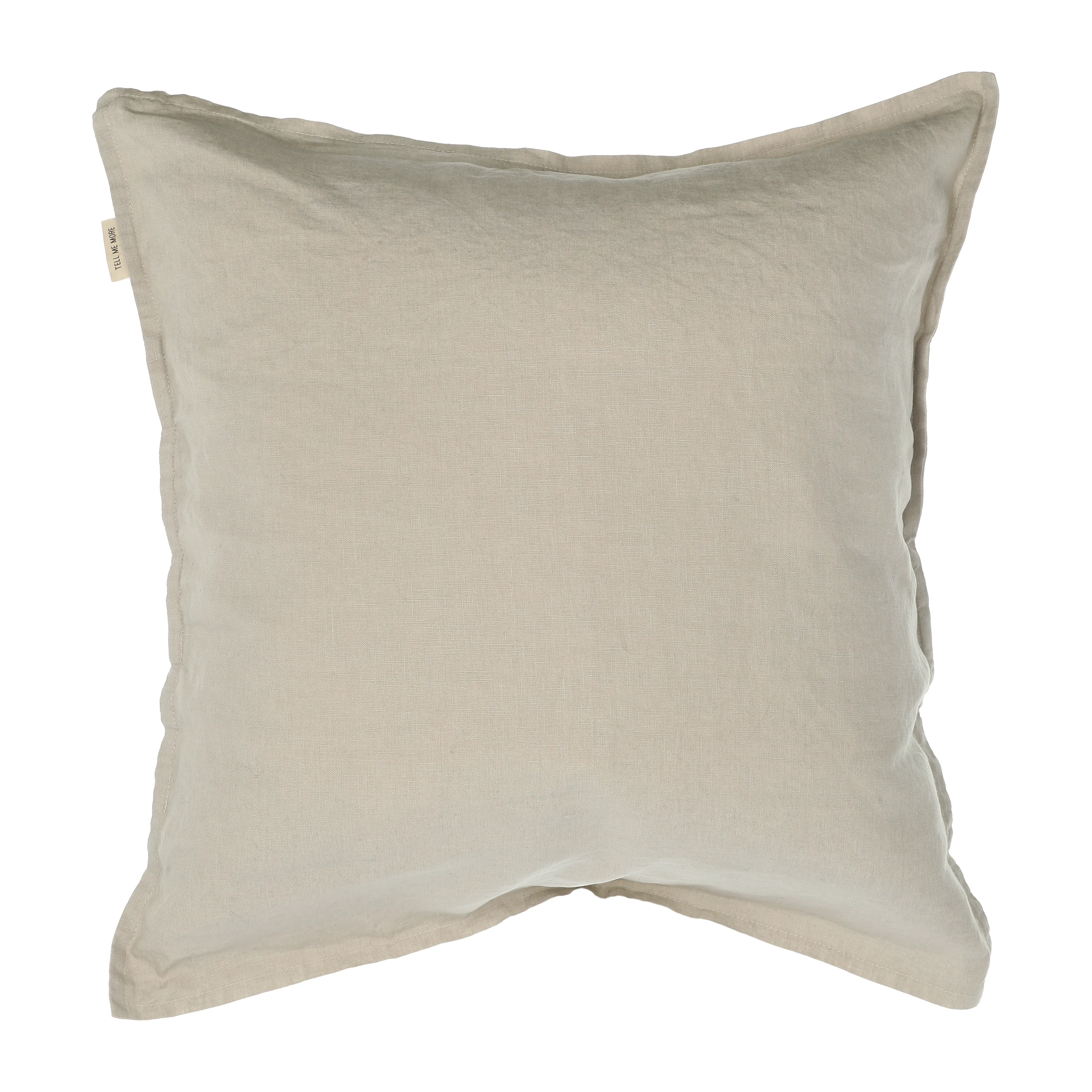 Tell Me More Washed Linen Kissenbezug, warmgrau