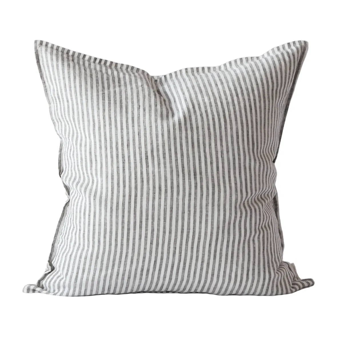 Tell Me More Washed linen pudebetræk 50x50 cm Grey/White billede