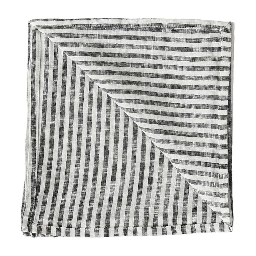 Tell Me More Washed linen stofserviet 45x45 cm Grey/White