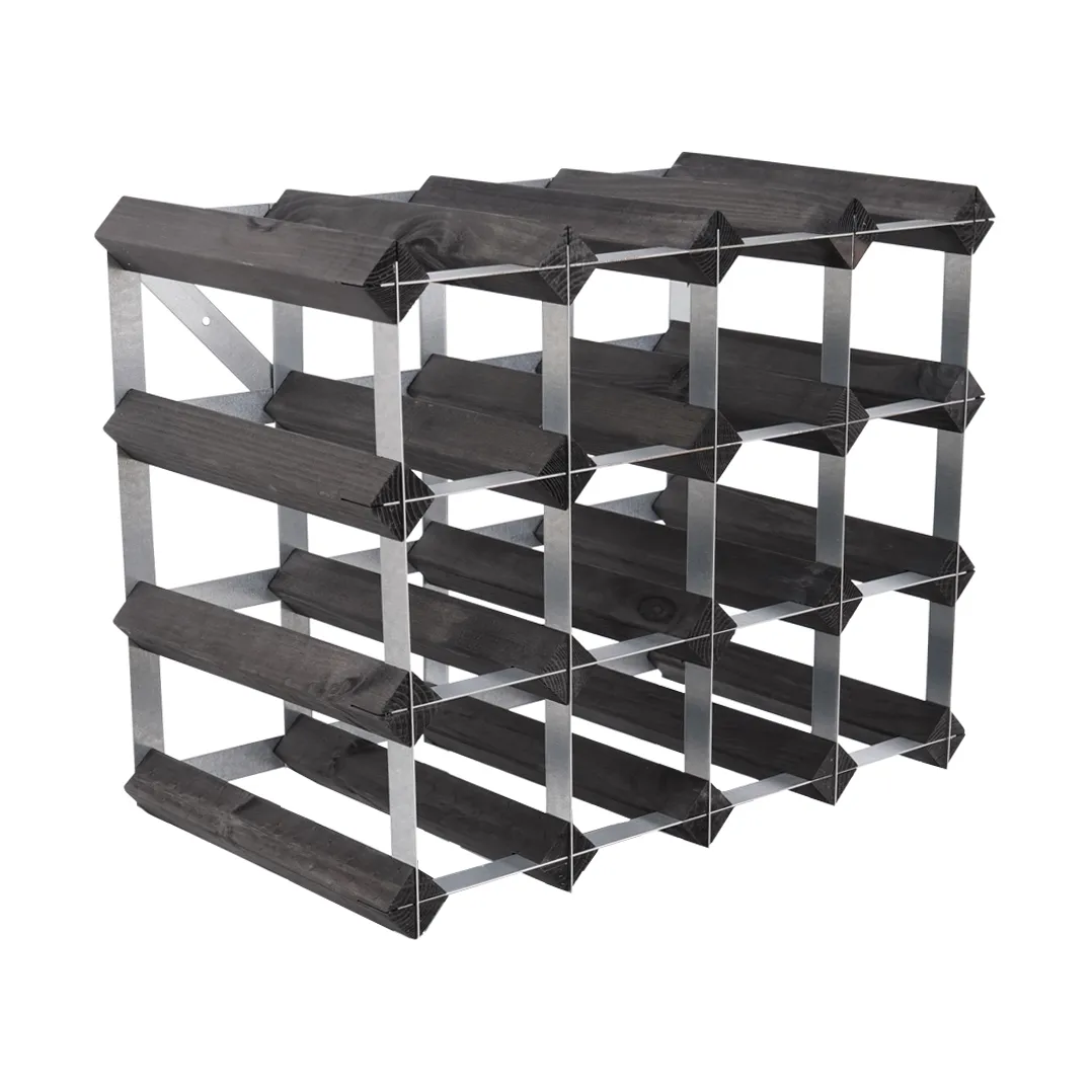 The Swedish Wine Rack Factory The Swedish Wine Rack Factory vinstativ monteret 16 flasker-sort fyrretræ