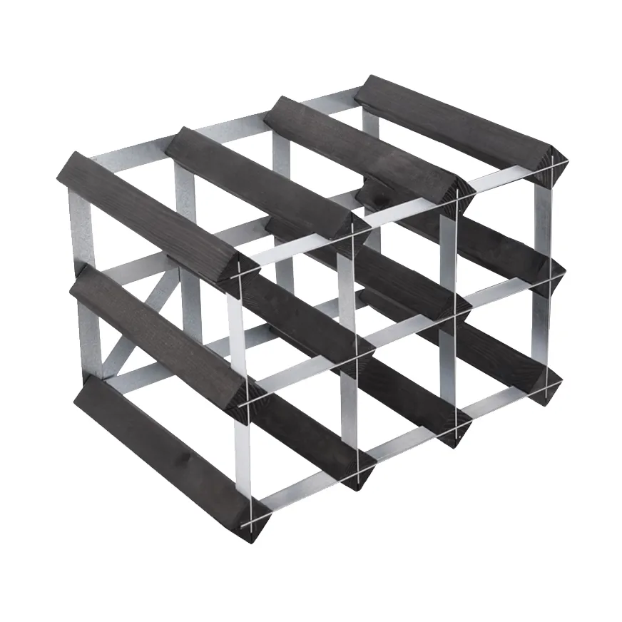 The Swedish Wine Rack Factory The Swedish Wine Rack Factory vinstativ monteret 9 flasker-sort fyrretræ