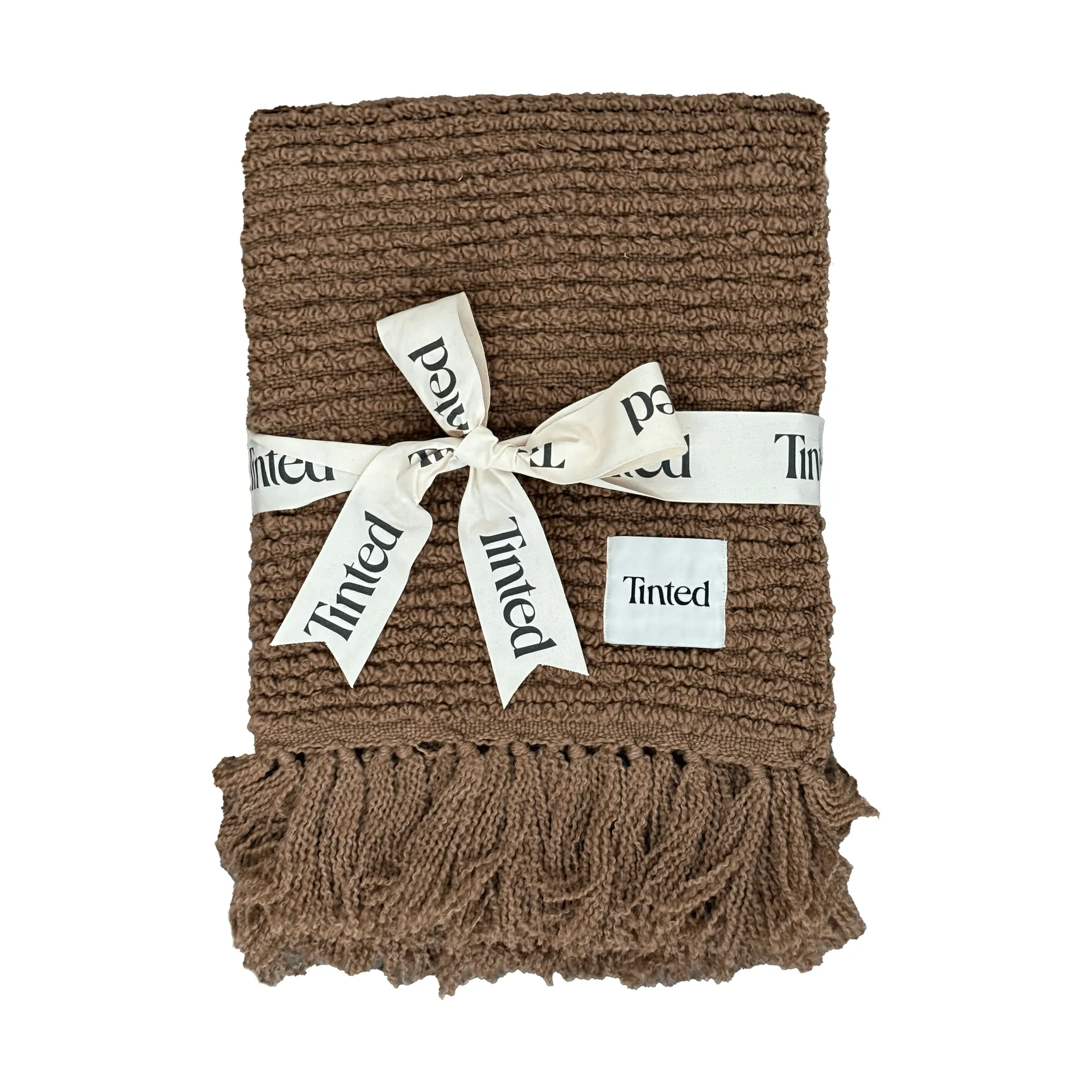 Tinted Plaid bouclé Janzen Solid natural brown, cm