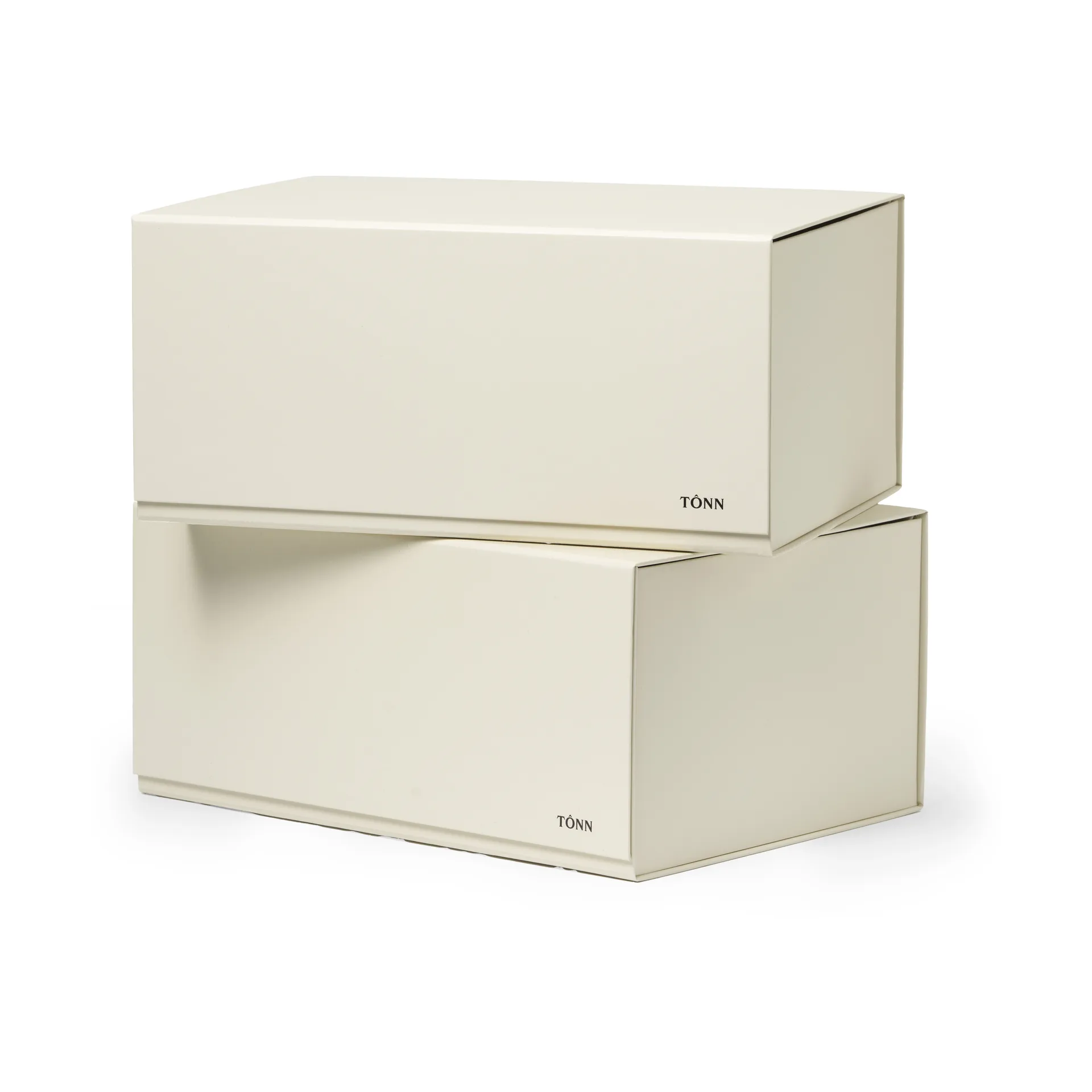 TÔNN furniture Boîte de rangement Pac box Blanc cassé, moyen ,5×, Lot de 2