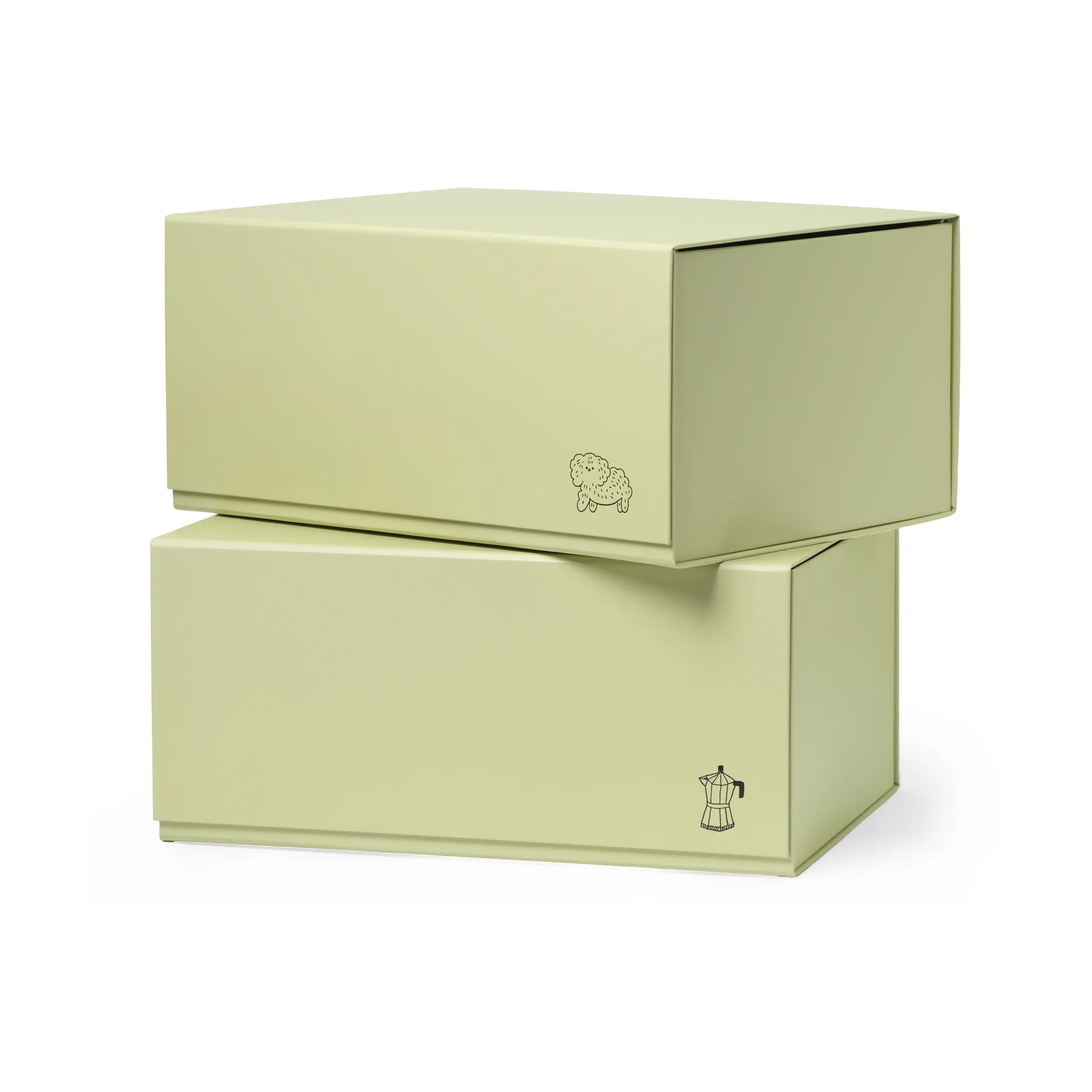 TÔNN furniture Boîte de rangement Pac box TÔNN x MAJASBOK Elderflower green, Lot de 2