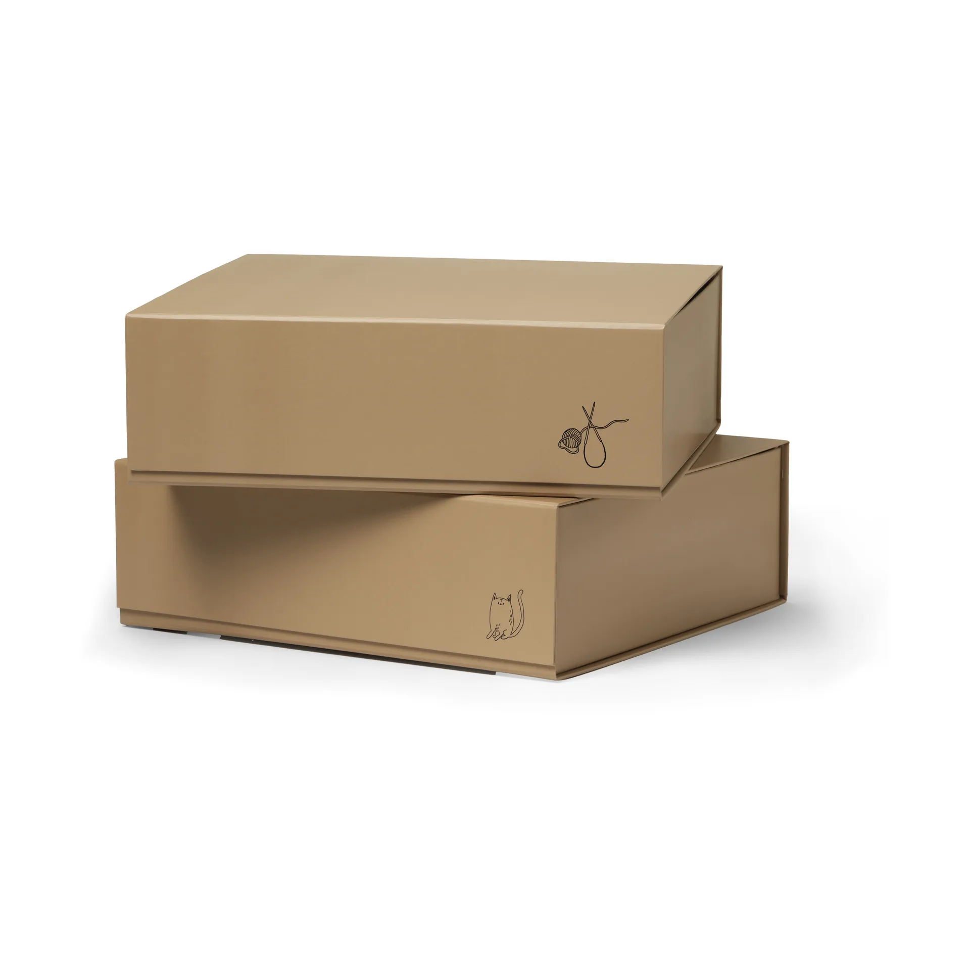 TÔNN furniture Boîte de rangement Pac box TÔNN x MAJASBOK Mocca, 32,5x10,5x30 cm, Lot de 2