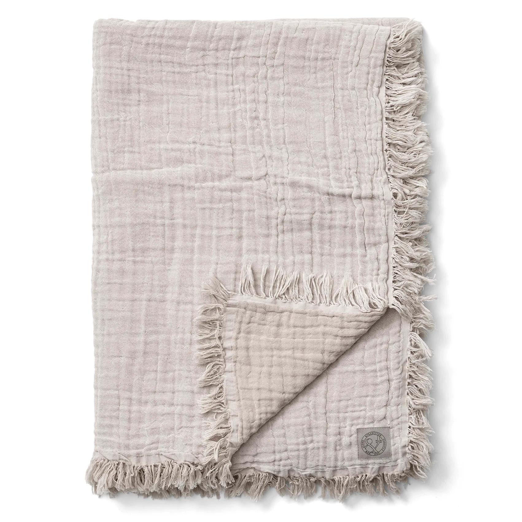 &Tradition Plaid en laine Collect SC33 cm Cloud & Milk (beige-blanc)