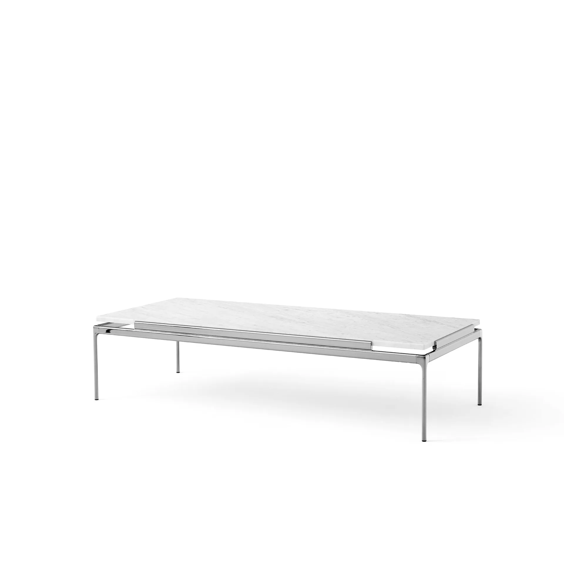 &Tradition Table basse Sett LN12 Bianco carrara-dark chrome
