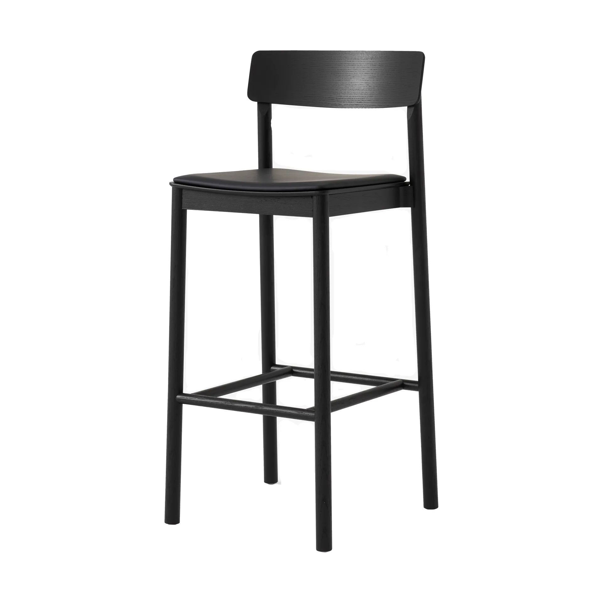 &Tradition Tabouret de bar Betty TK17 Bar Chair Cuir noir Noble-frêne laqué noir