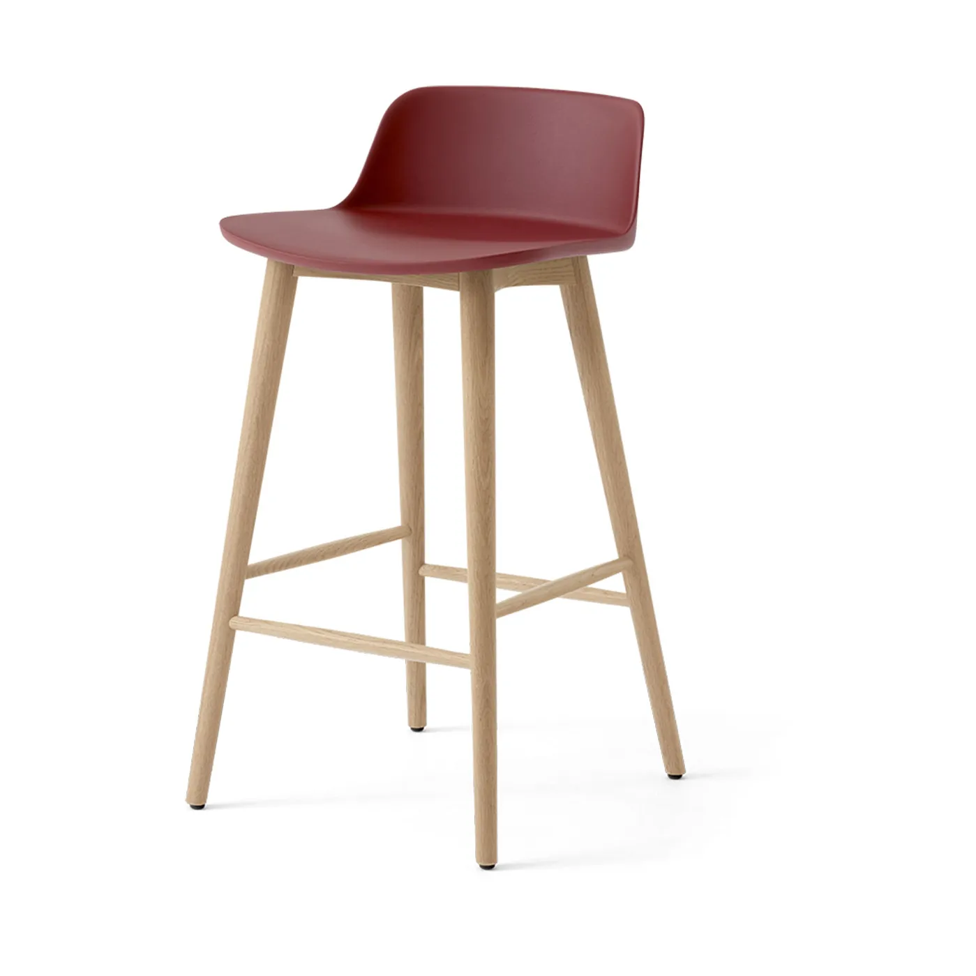 &Tradition Tabouret de bar Rely HW118 Red brown-chêne laqué,