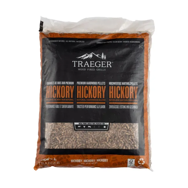 Traeger Hickory Träpellets, 9 kg