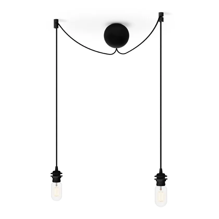 Umage Rosace de plafond avec deux cordons Cannonball Noir