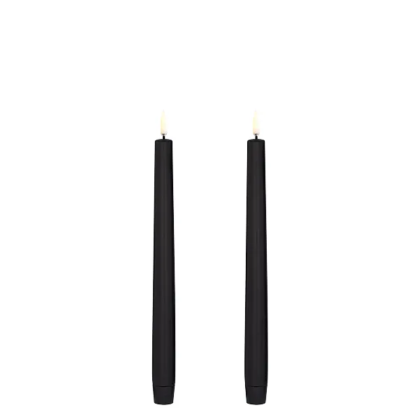 Uyuni Lighting Taper LED-lys 2-pak Ø2,3x25 cm Sort