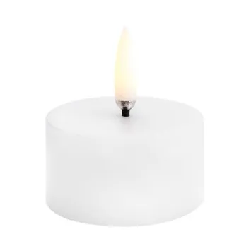 LED Pillar candle, Nordic White, Smooth, 5x2,8 cm - 1 stk