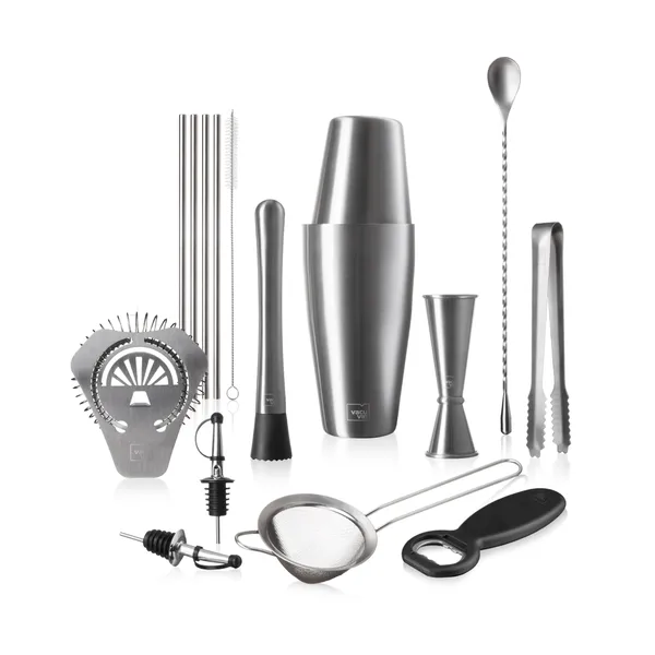 Vacuvin Mixologist Bar In a Box cocktailset, Rostfritt stål, 14 delar