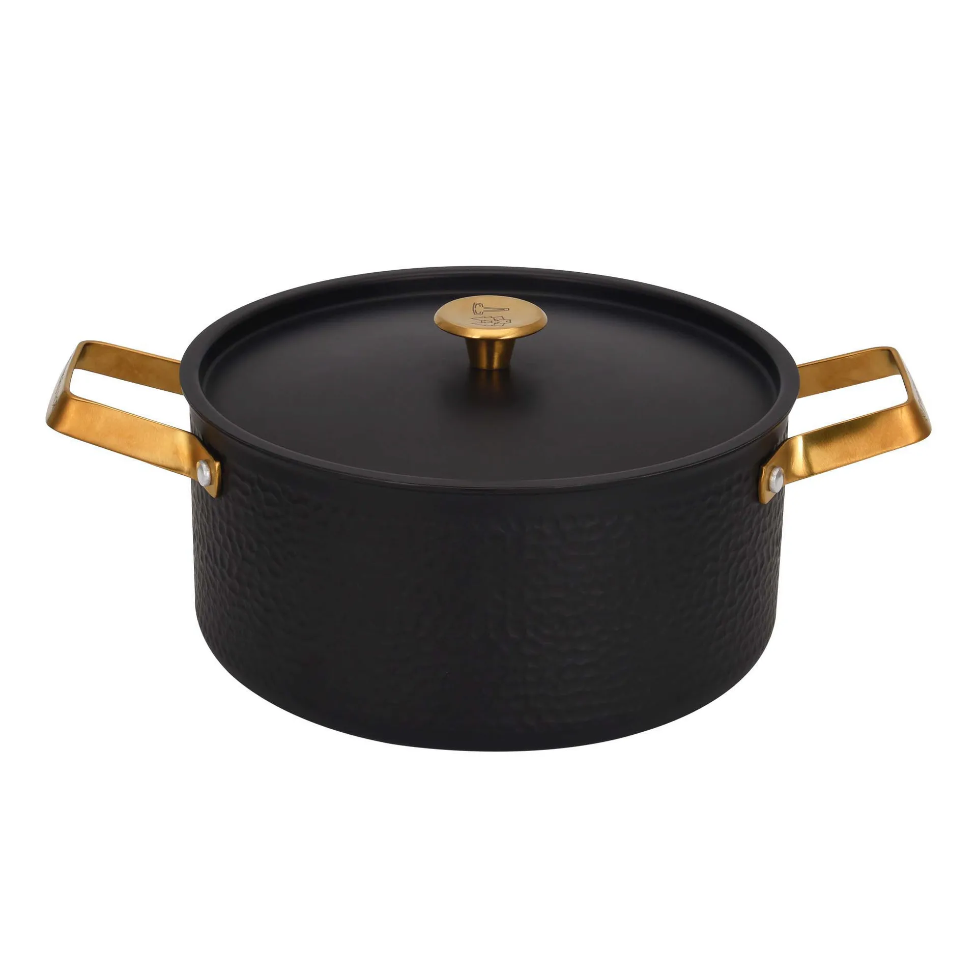 Vargen & Thor Arvet hamrad svart gryta med lock Mio, 4 L