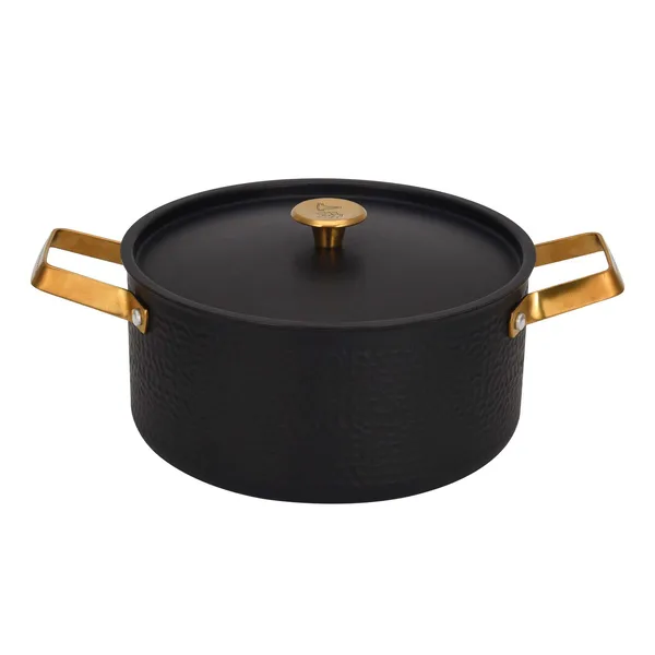 Arvet hamrad svart gryta med lock, Mio, 4 L
