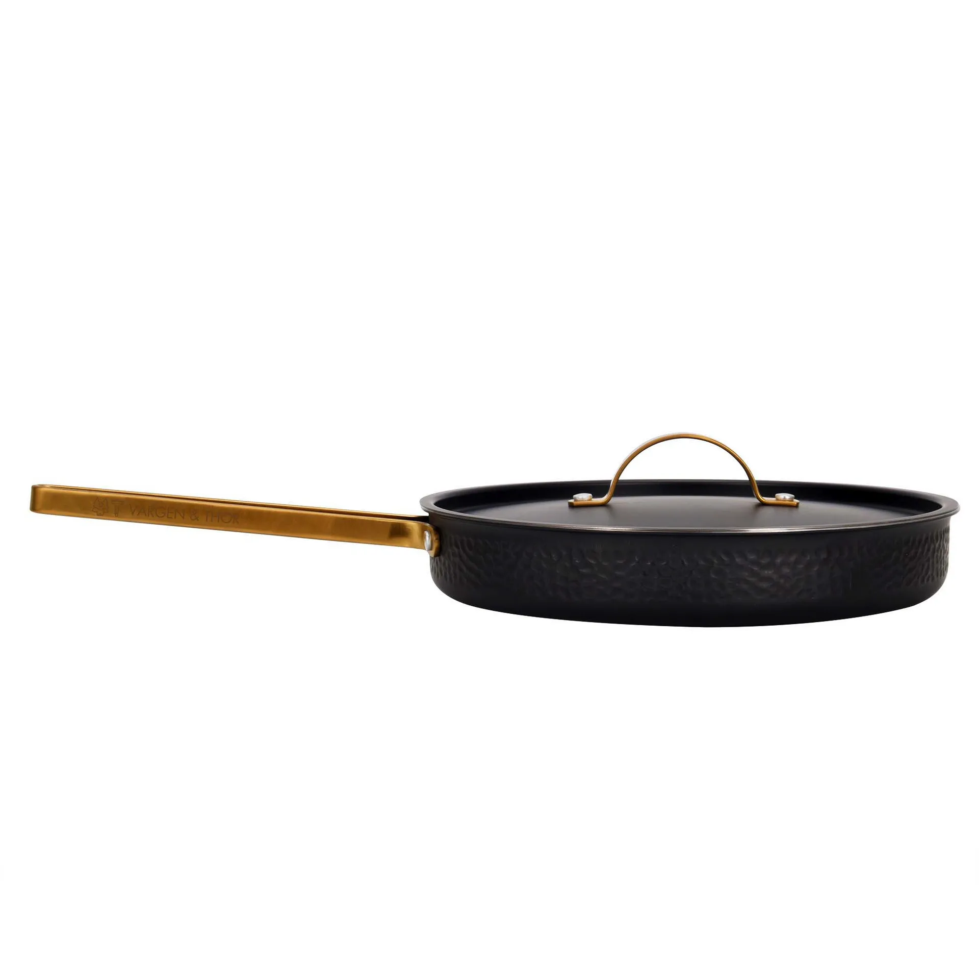 Vargen & Thor Arvet hamret sort sauterpande med låg Model X2, Ø28 cm