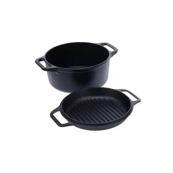 Combo Cooker gjutjärngryta-stekpannaset 2 delar