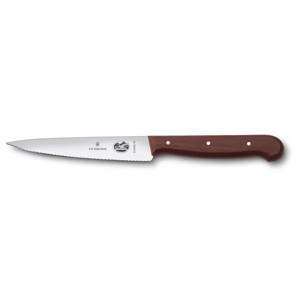 Victorinox kockkniv vågtandad 12 cm, Furu