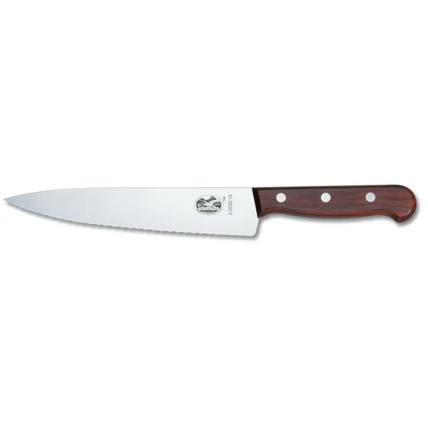 Victorinox kockkniv vågtandad 19 cm, Furu
