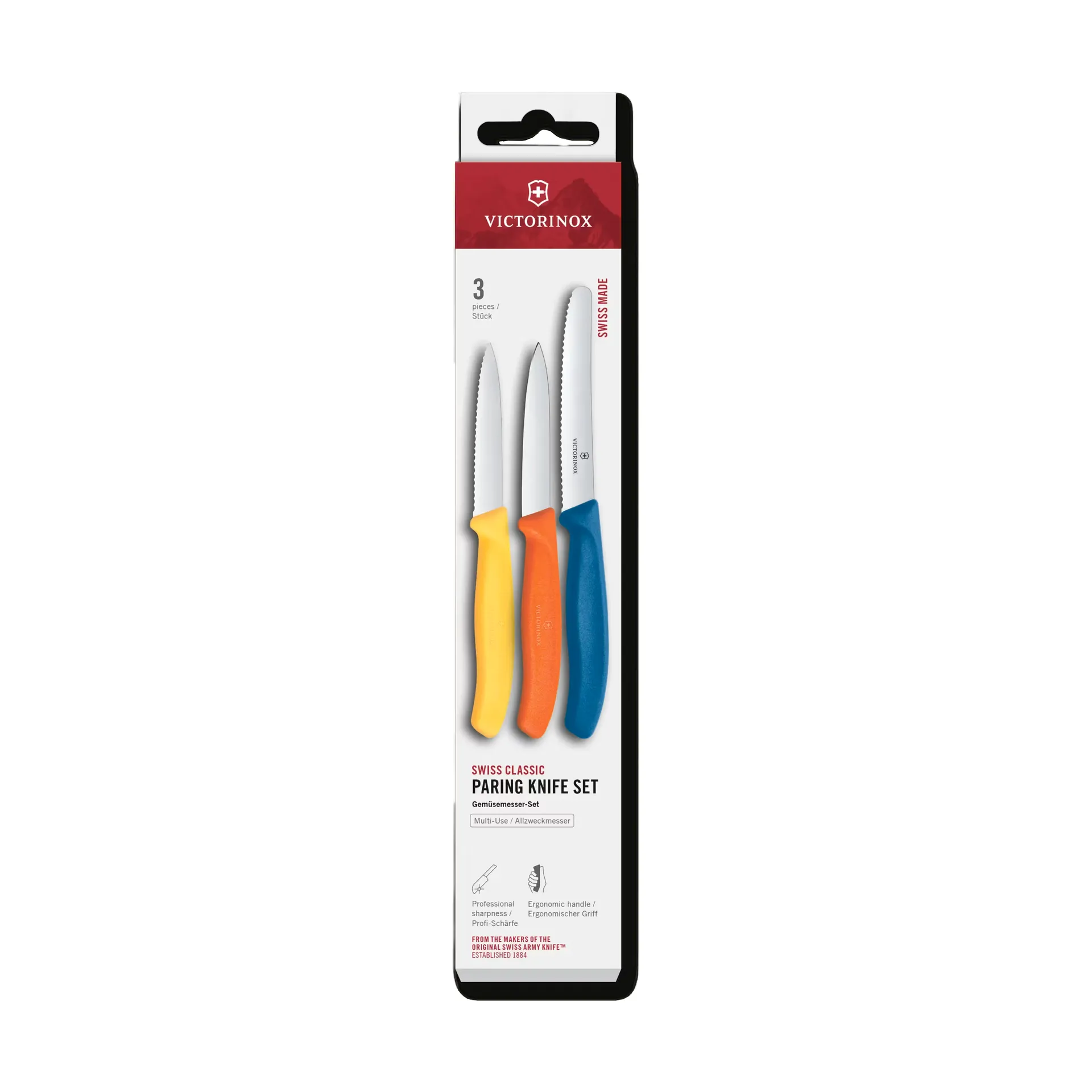 Victorinox Victorinox Swiss Classic skrælleknivssæt 3 stk. Gul-orange-blå