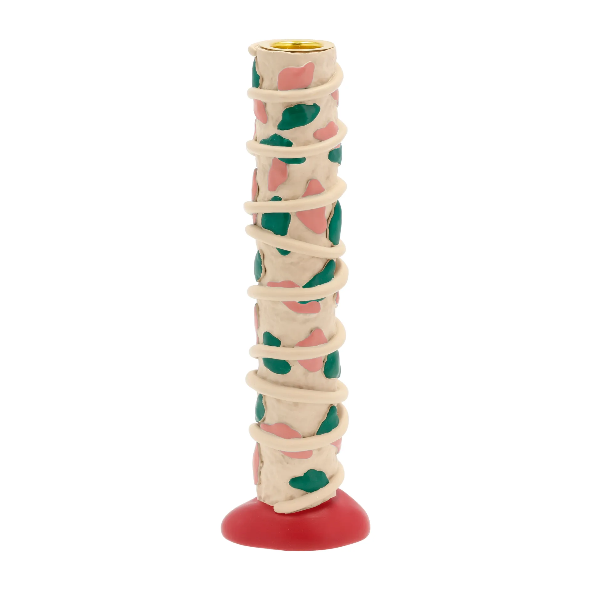 Villa Collection Styles lysestage pletter 21 cm Pink/Green