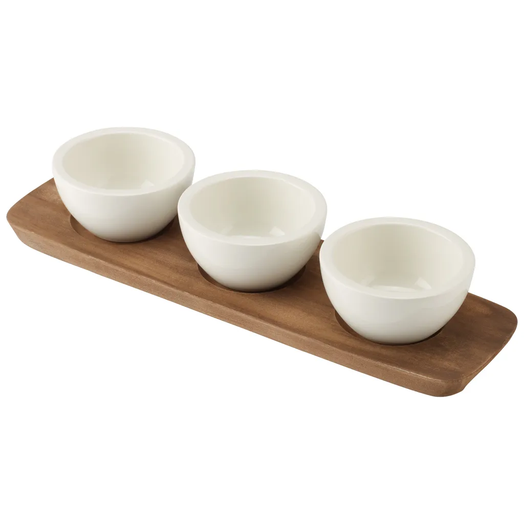 Villeroy & Boch Artesano Original dippskål med underlag Hvid-akacie