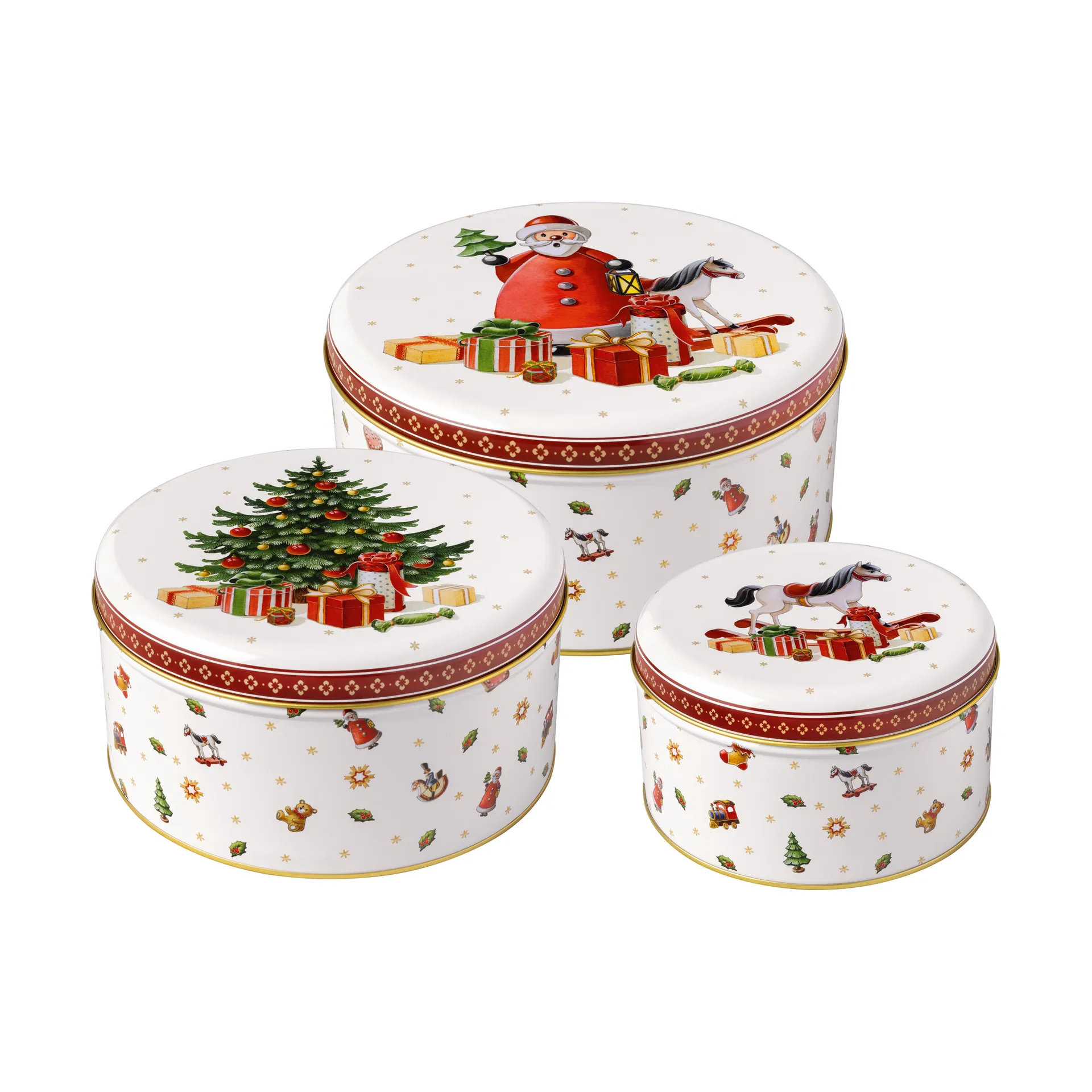 Villeroy & Boch Boîte à biscuits Winter Collage Accessories 3 pièces Blanc