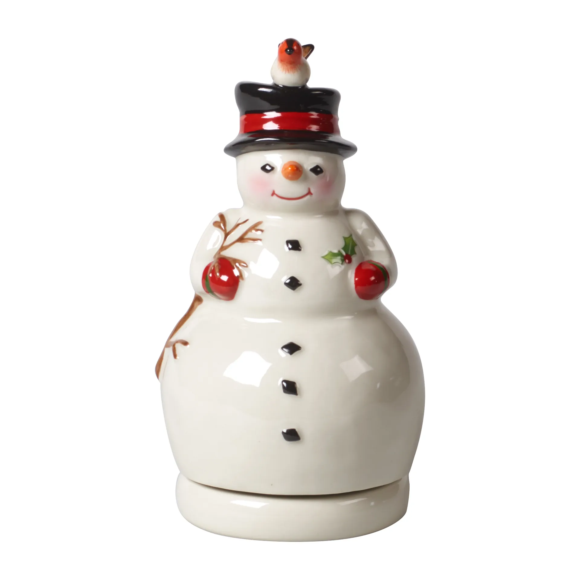 Villeroy & Boch Boîte à musique bonhomme de neige Nostalgic Melody Blanc