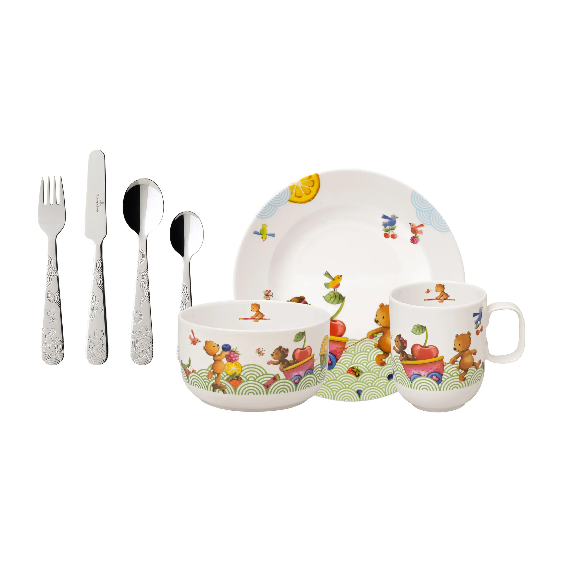 Villeroy & Boch Hungry as a Bear børneservice og -bestik 7 dele