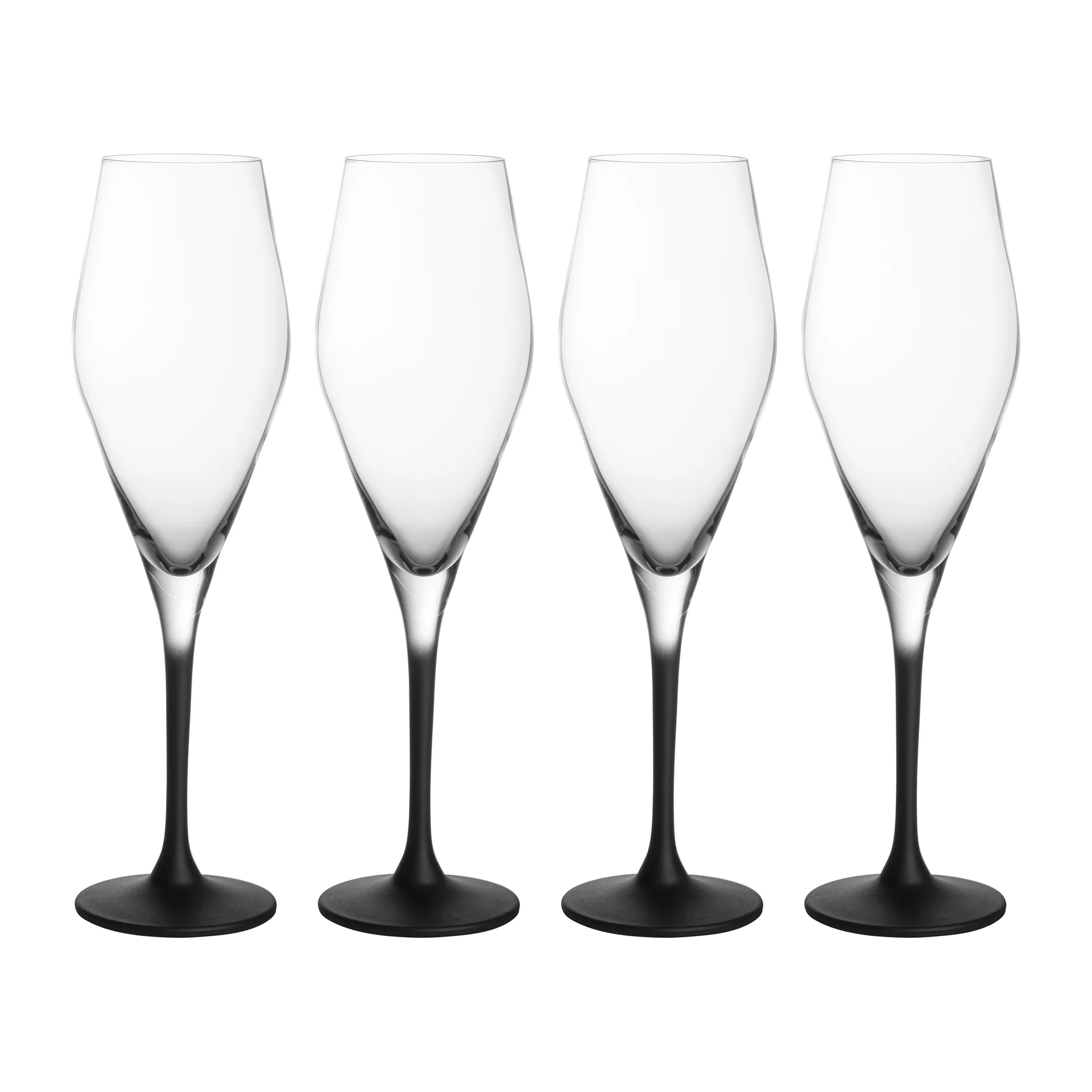 Villeroy & Boch Manufacture Rock champagneglas 26 cl 4-pak Klar/Sort